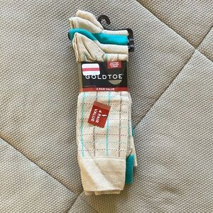 NWT Gold Toe Cotton Fashion 4 Pack Dress Socks Shoe Size 6-12.5, Sock Size 10-13